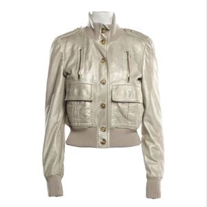 Gucci Women's Gold Leather Jacket